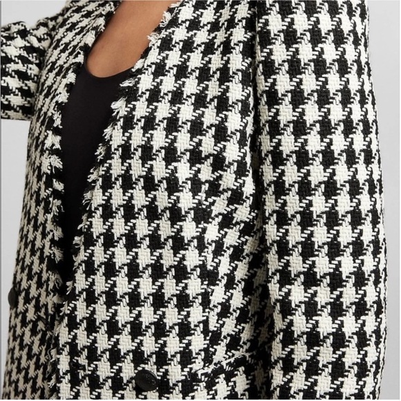 Express Tweed Houndstooth Puff Sleeve Blazer - Picture 4 of 10